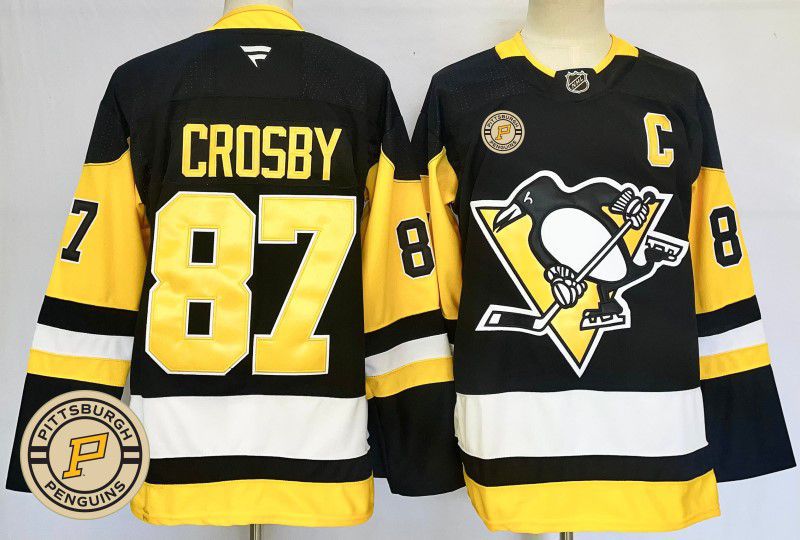 Men Pittsburgh Penguins #87 Crosby Black Fanatics 2025 NHL Jersey style 5->pittsburgh penguins->NHL Jersey